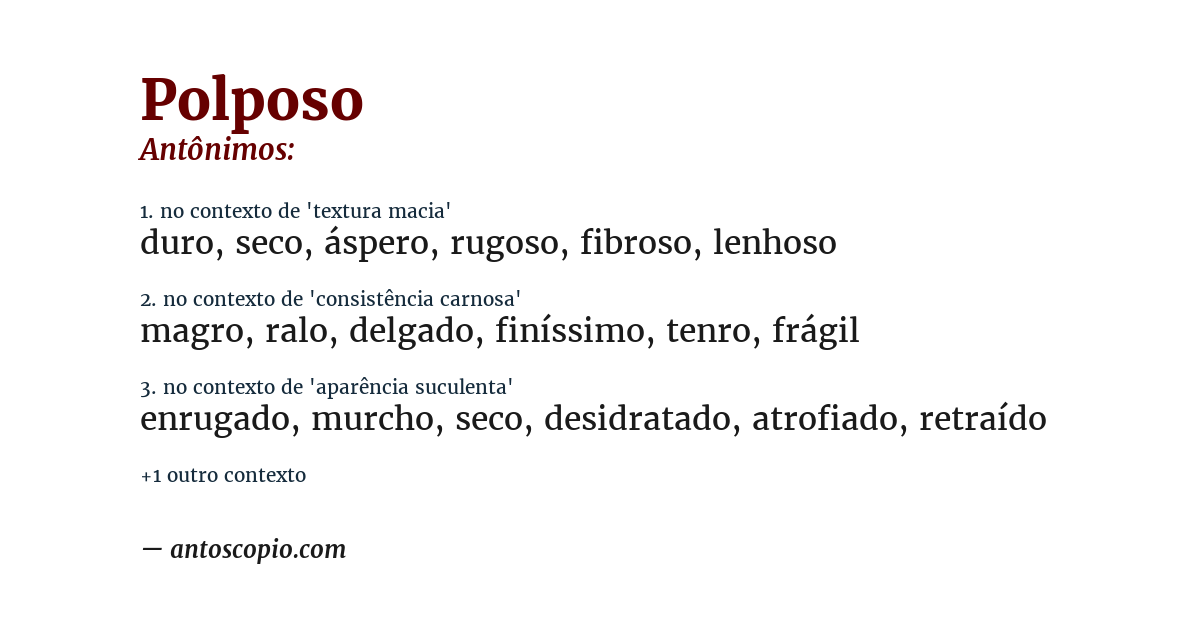 Antônimo de polposo