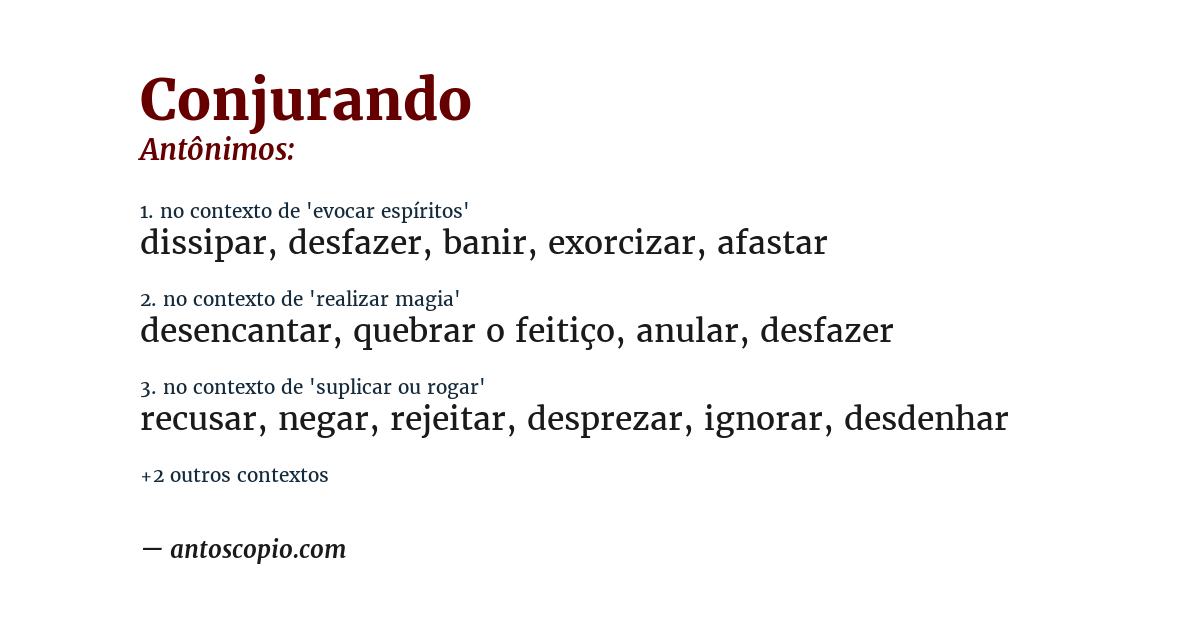 Antônimo de conjurando