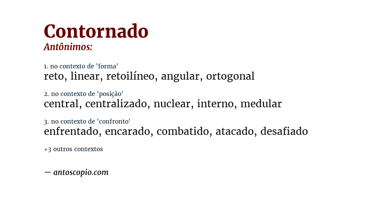 Antônimo de contornado
