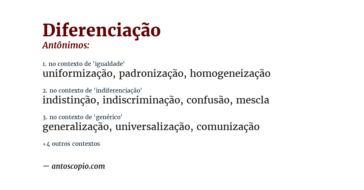 Antônimo de diferenciação