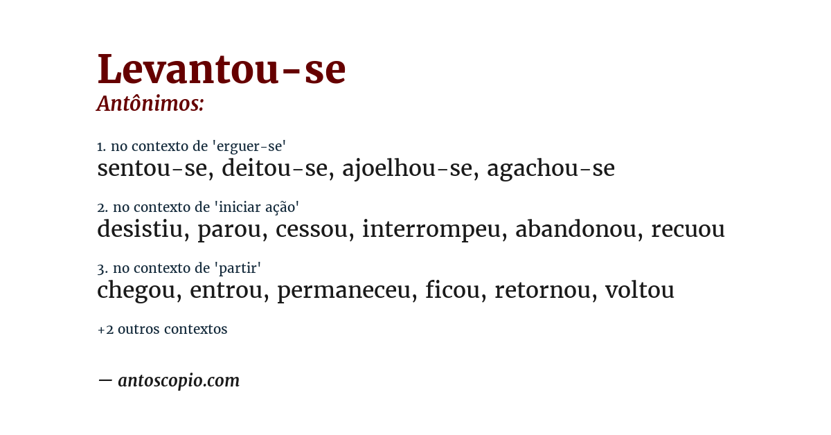 Antônimo de levantou-se
