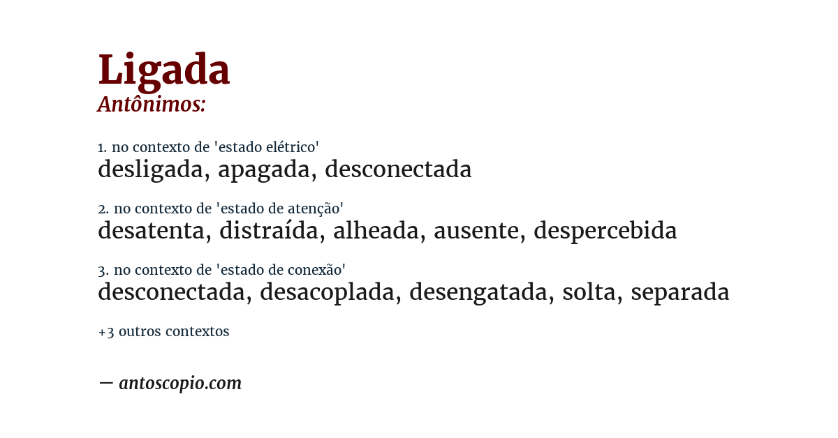 Antônimo de ligada