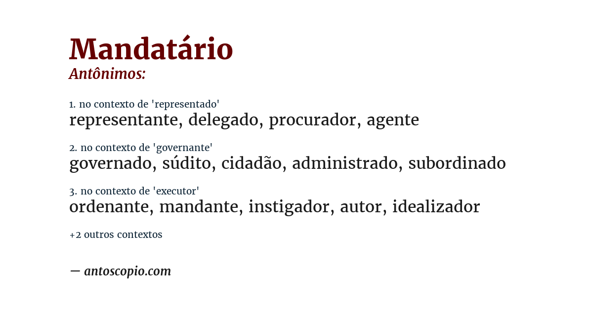 Antônimo de mandatário