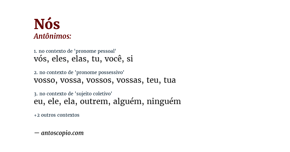 Antônimo de nós