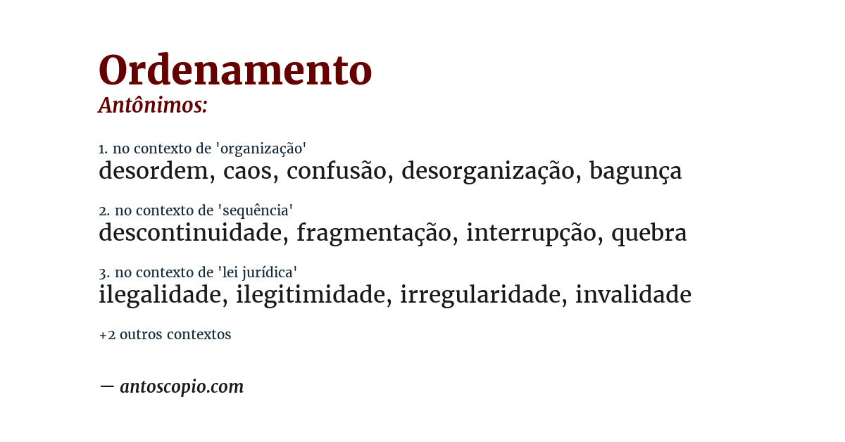 Antônimo de ordenamento