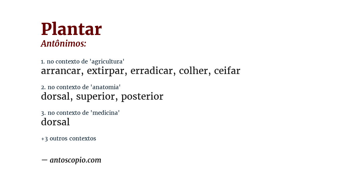 Antônimo de plantar