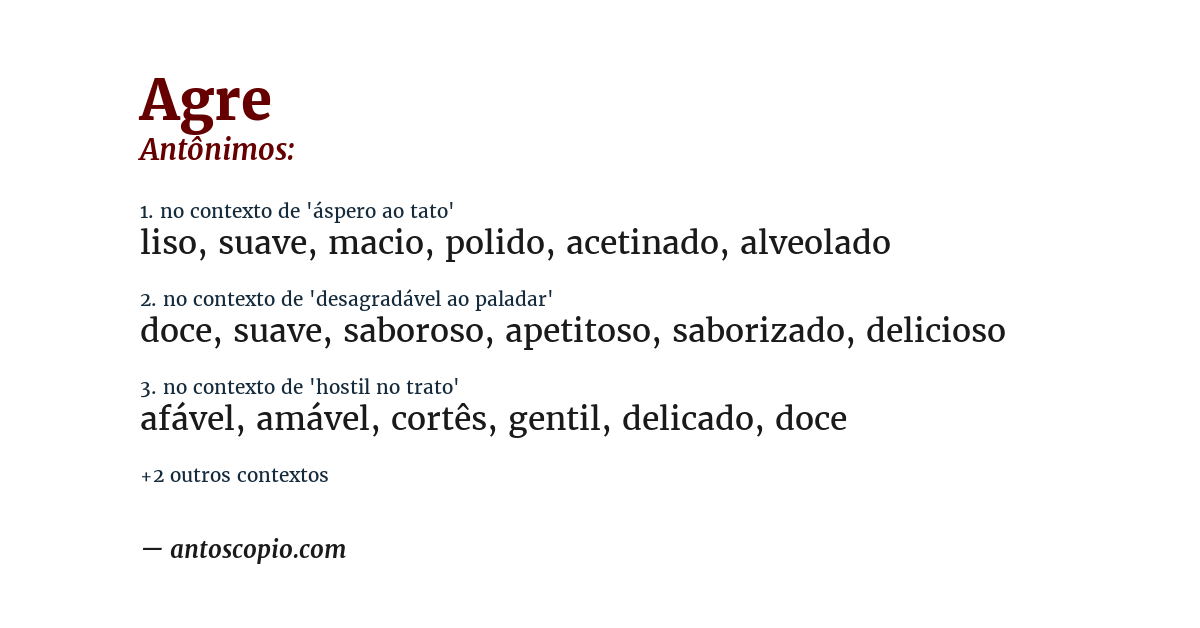 Antônimo de agre