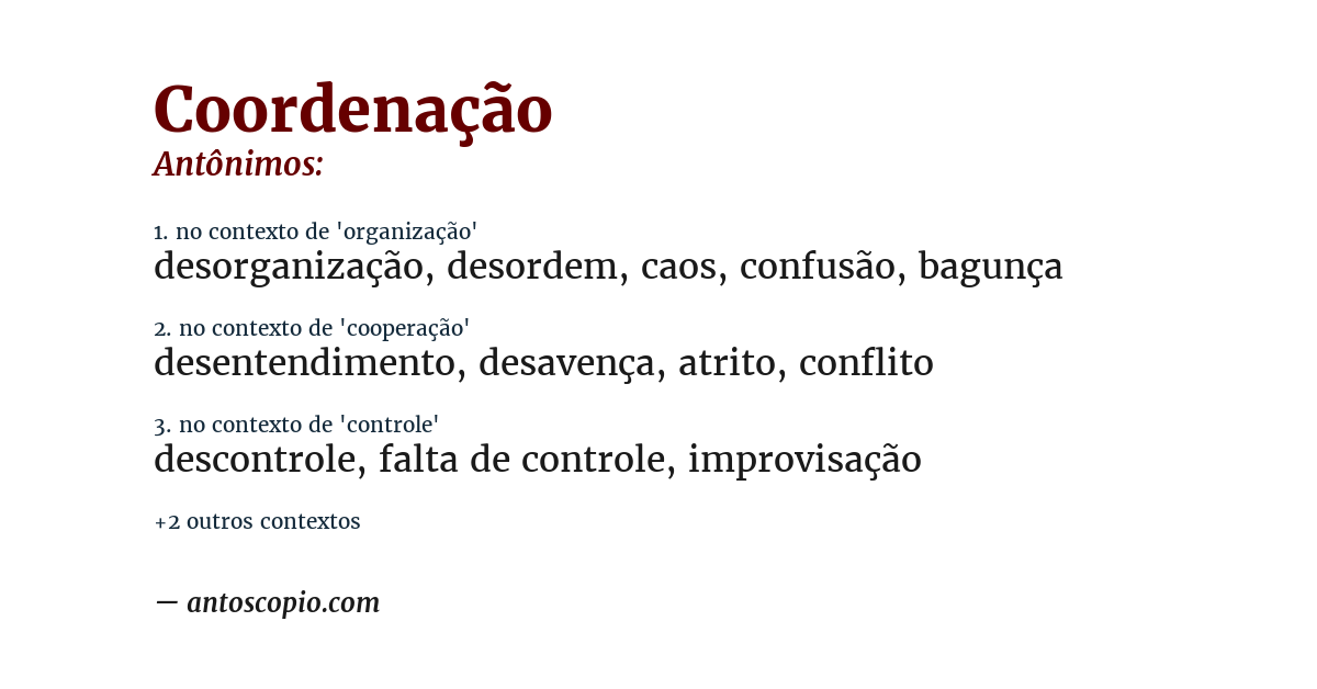 Antônimo de coordenação