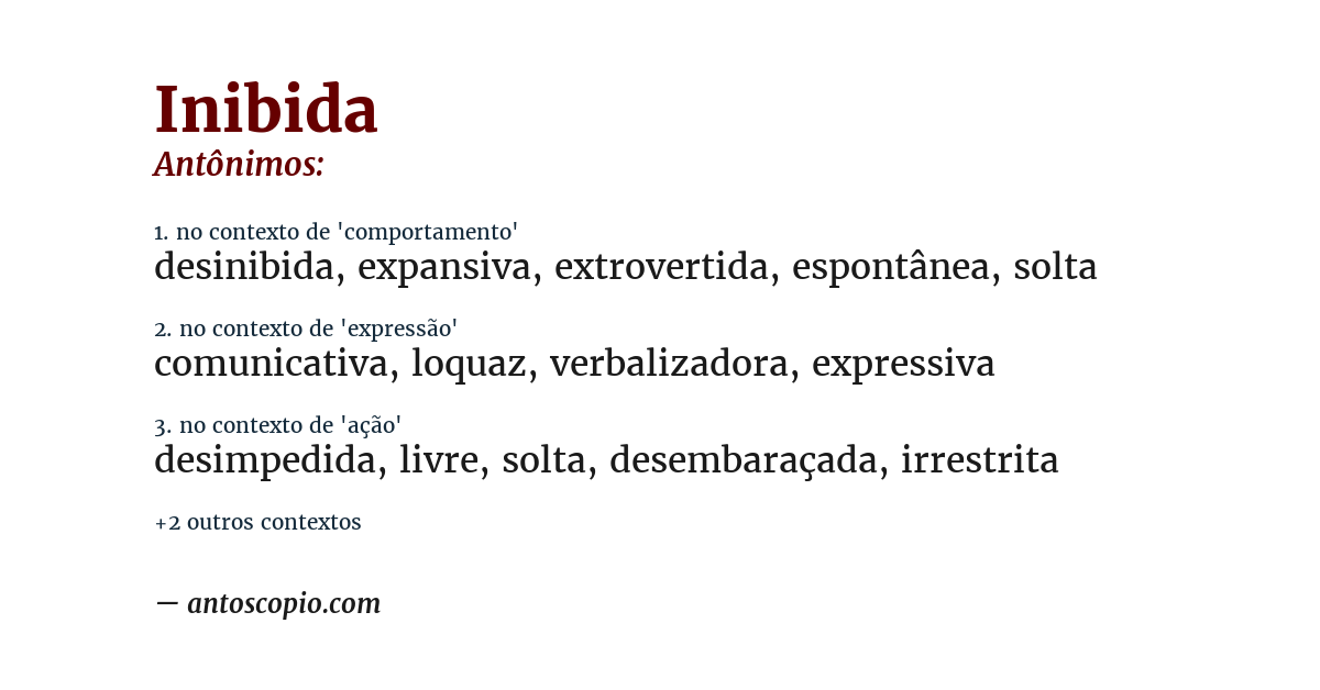 Antônimo de inibida