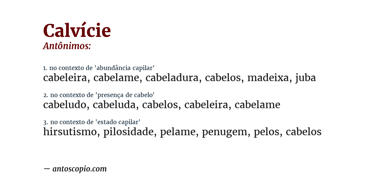 Antônimo de calvície
