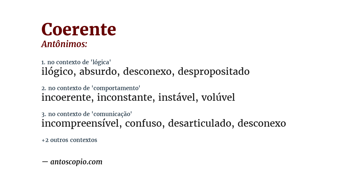 Antônimo de coerente