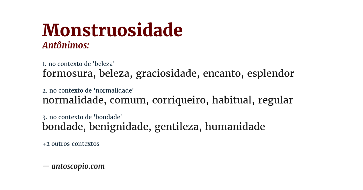 Antônimo de monstruosidade