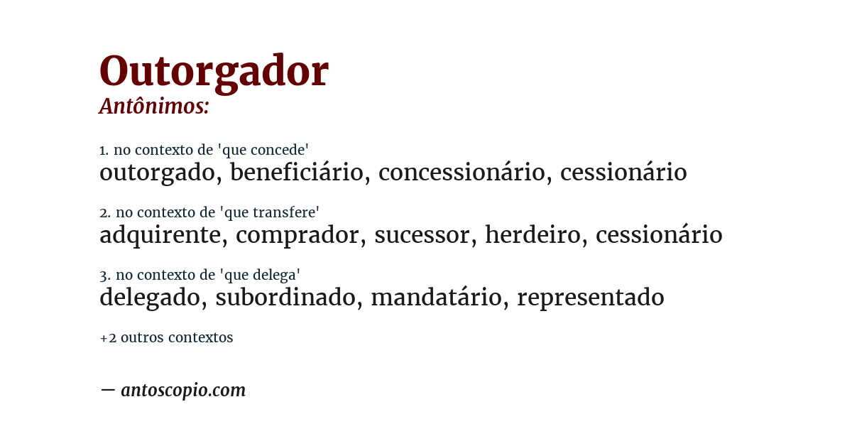 Antônimo de outorgador