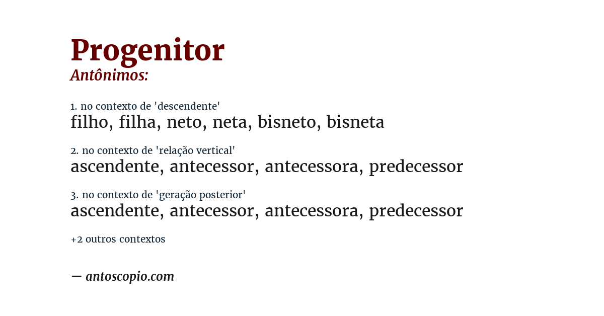 Antônimo de progenitor
