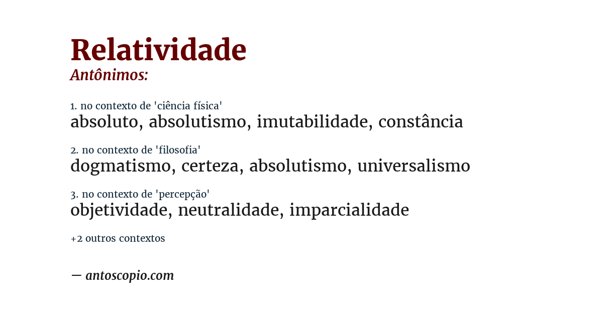 Antônimo de relatividade