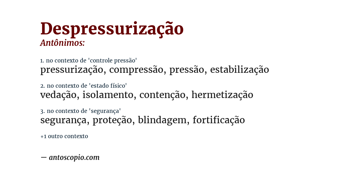 Antônimo de despressurização