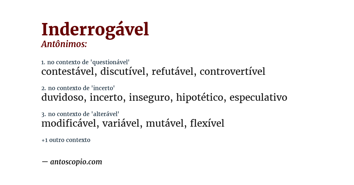 Antônimo de inderrogável