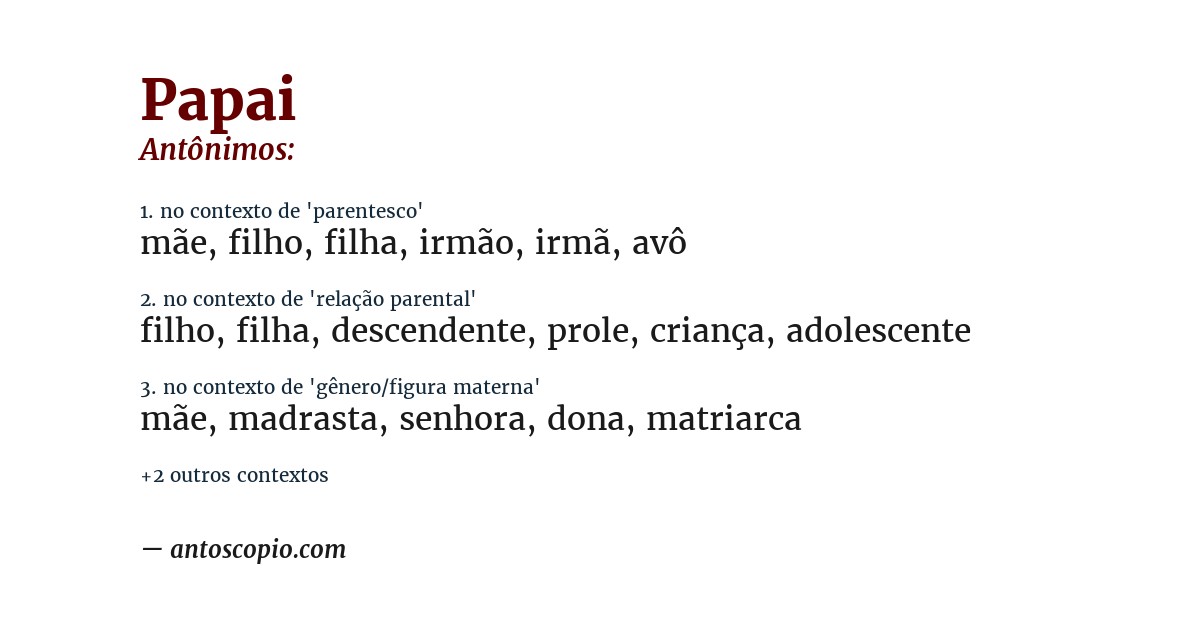 Antônimo de papai