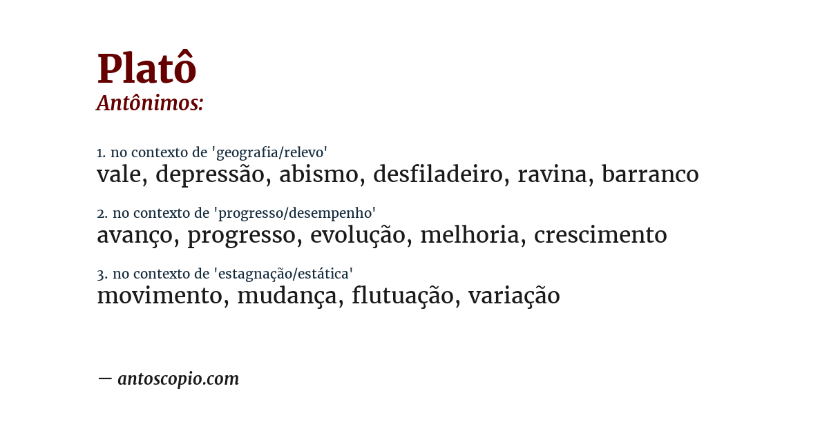 Antônimo de platô