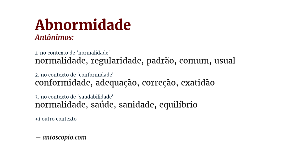 Antônimo de abnormidade