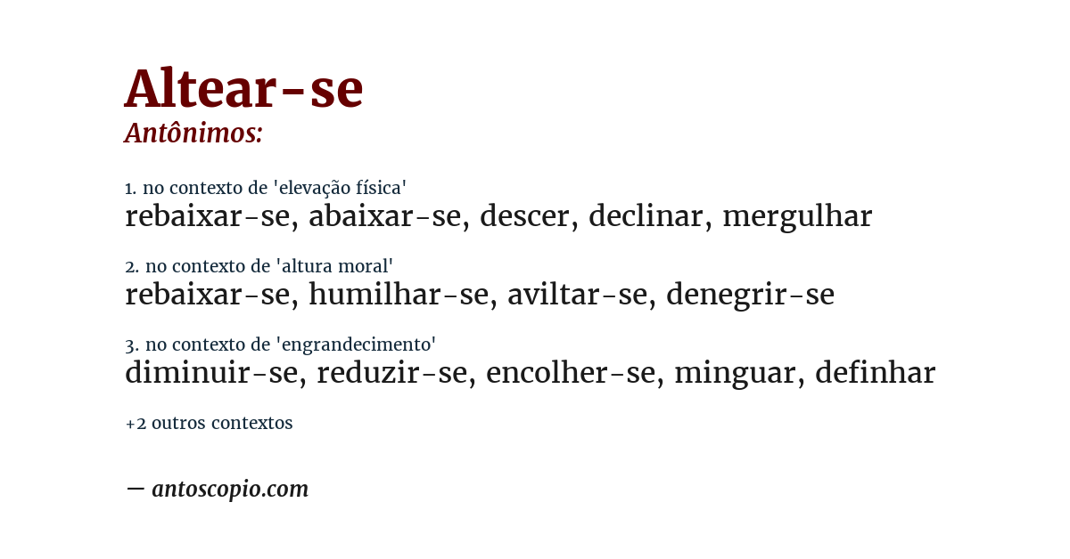 Antônimo de altear-se