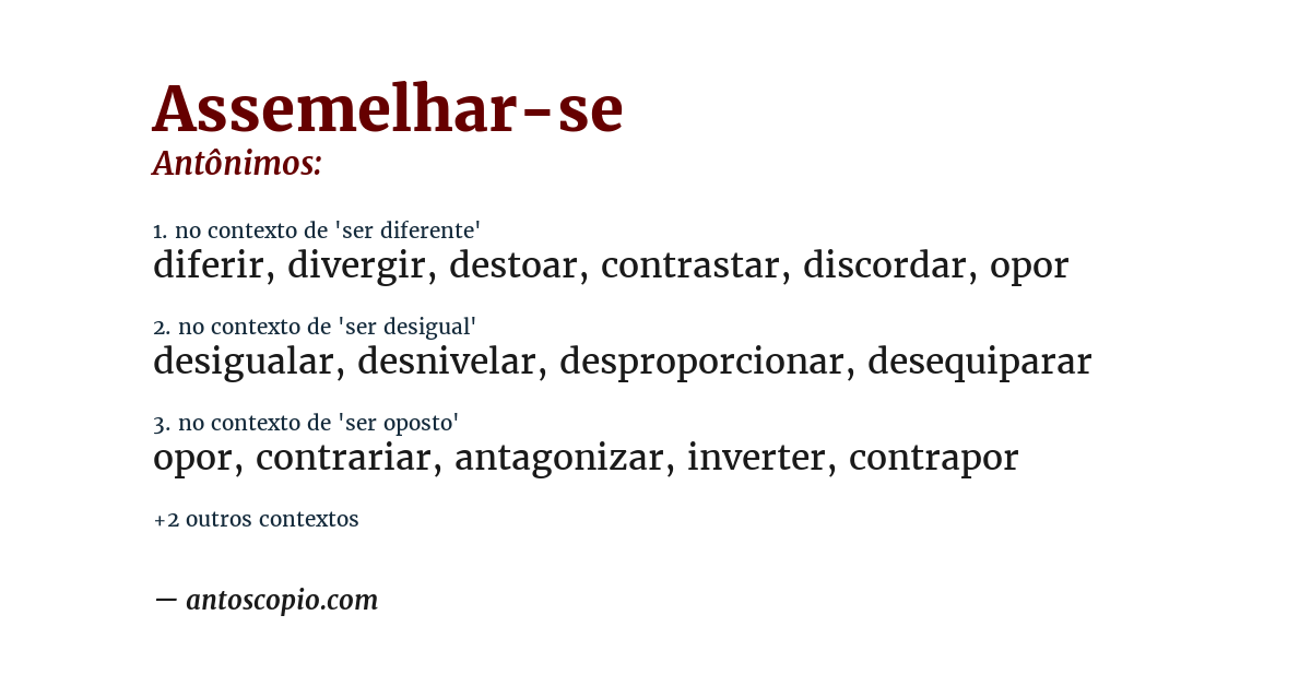 Antônimo de assemelhar-se