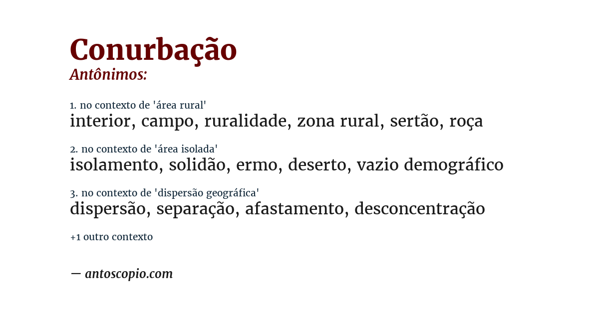 Antônimo de conurbação