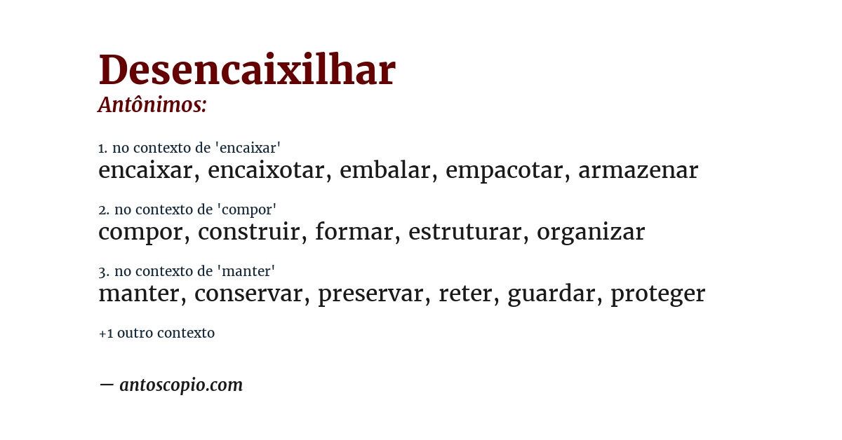 Antônimo de desencaixilhar