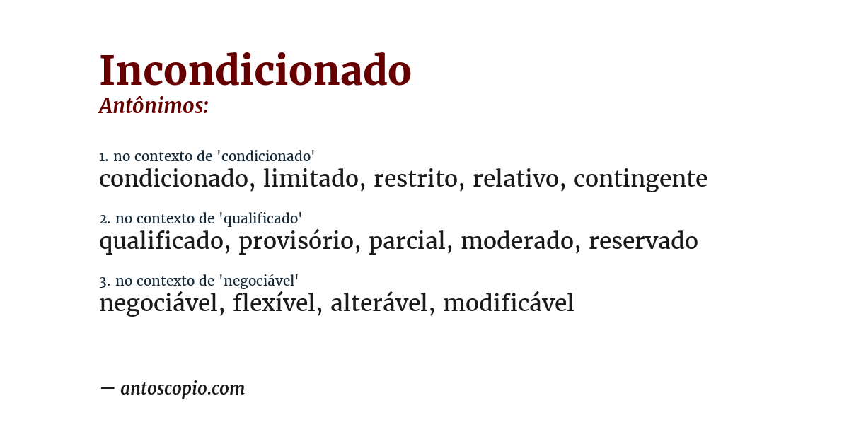 Antônimo de incondicionado