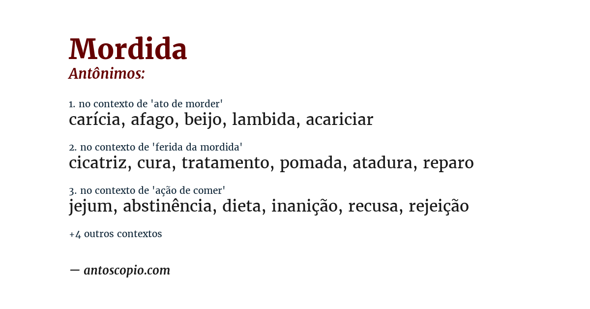 Antônimo de mordida