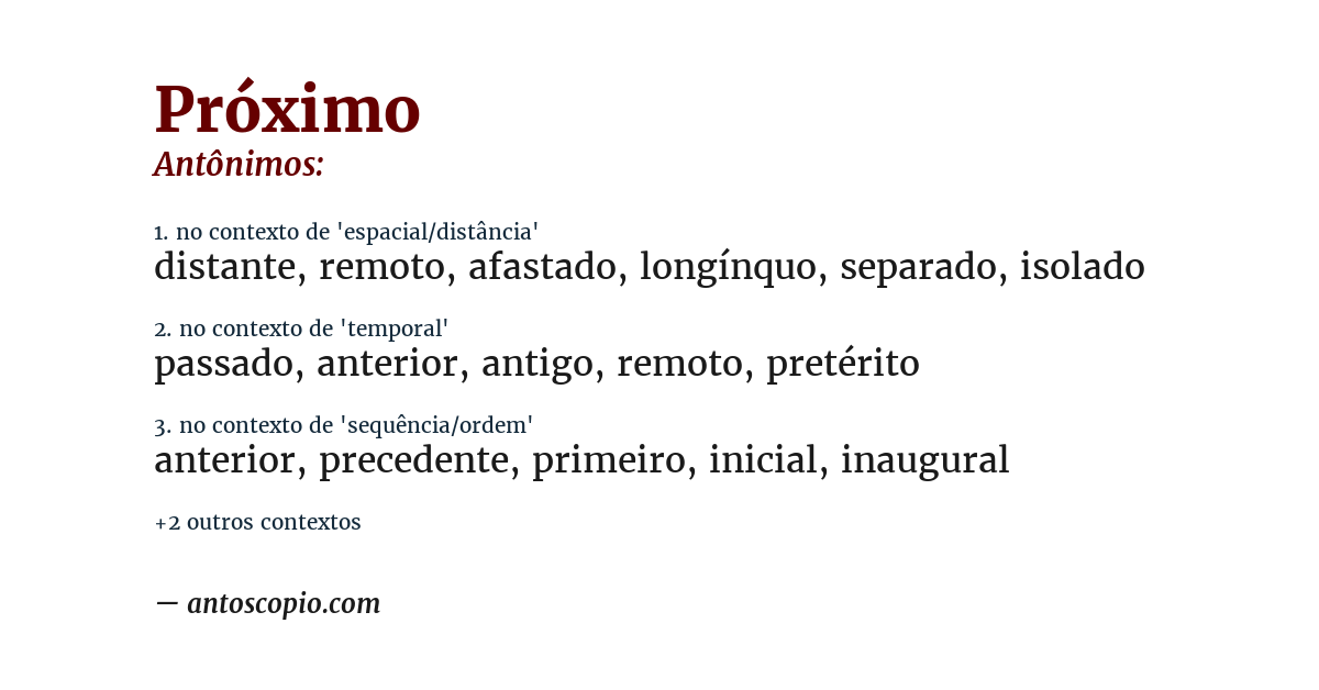 Antônimo de próximo