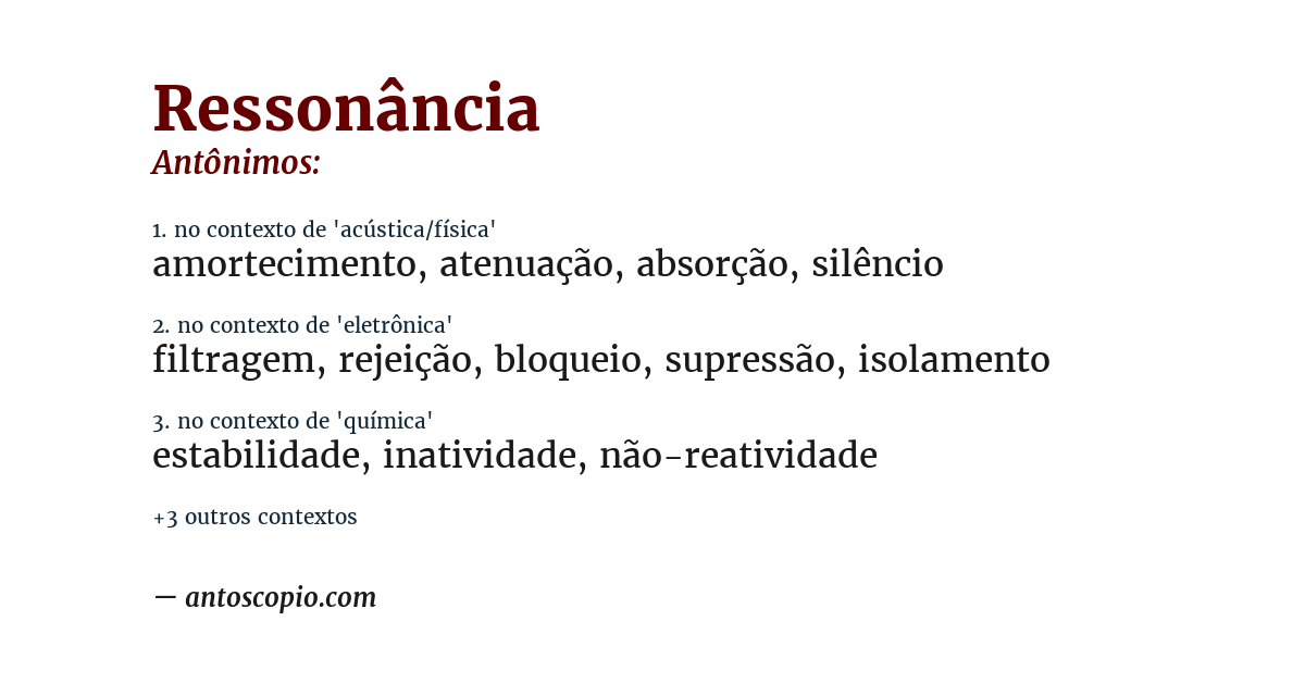 Antônimo de ressonância