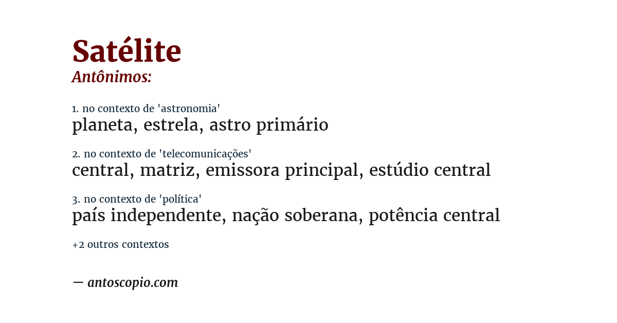 Antônimo de satélite