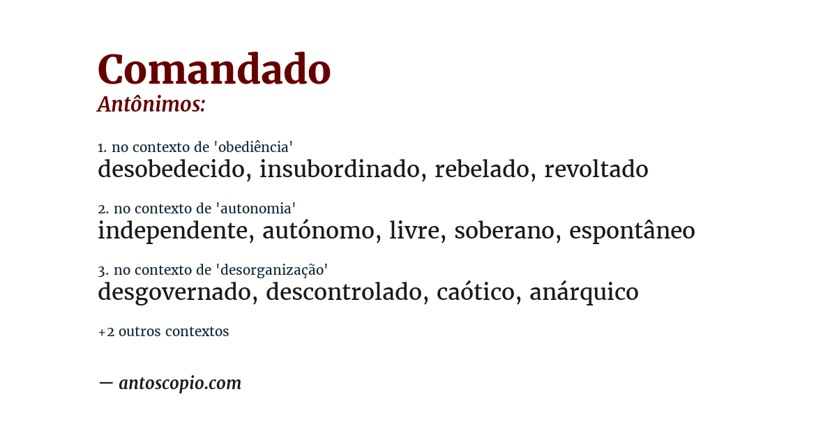 Antônimo de comandado