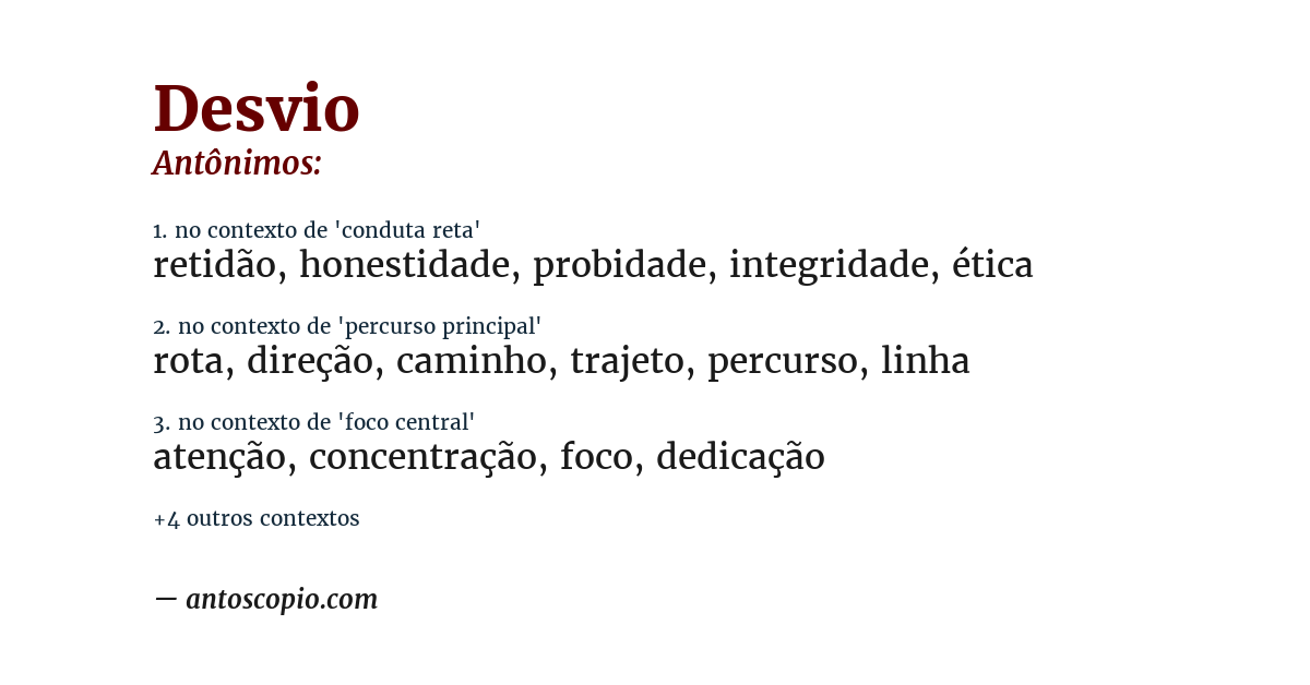 Antônimo de desvio
