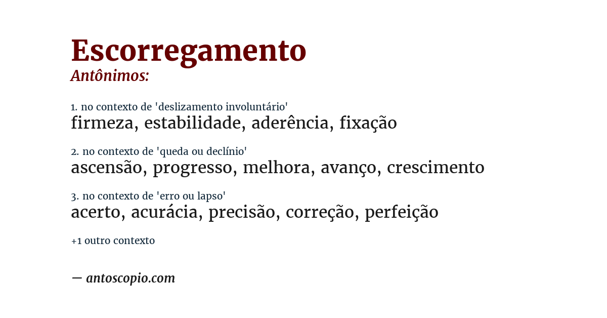 Antônimo de escorregamento