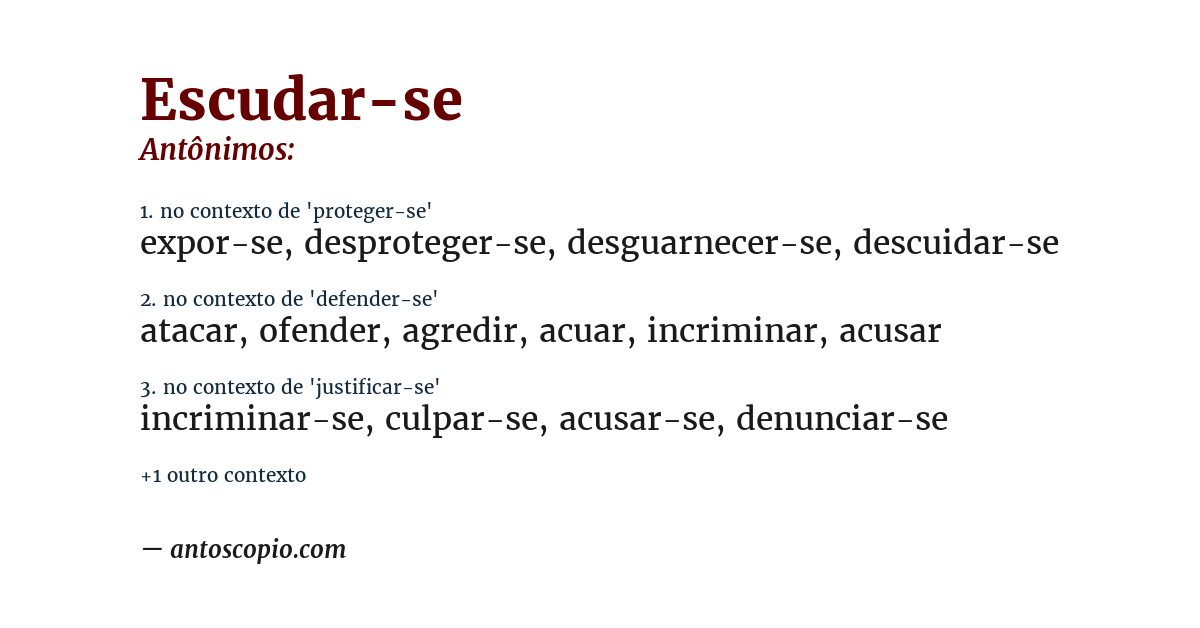 Antônimo de escudar-se