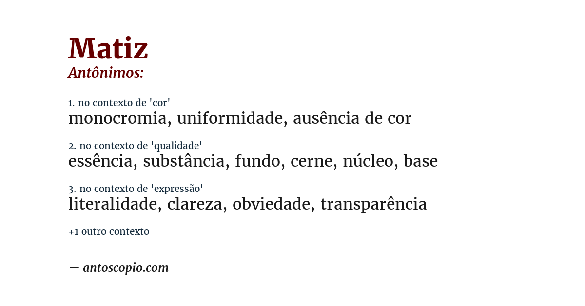 Antônimo de matiz