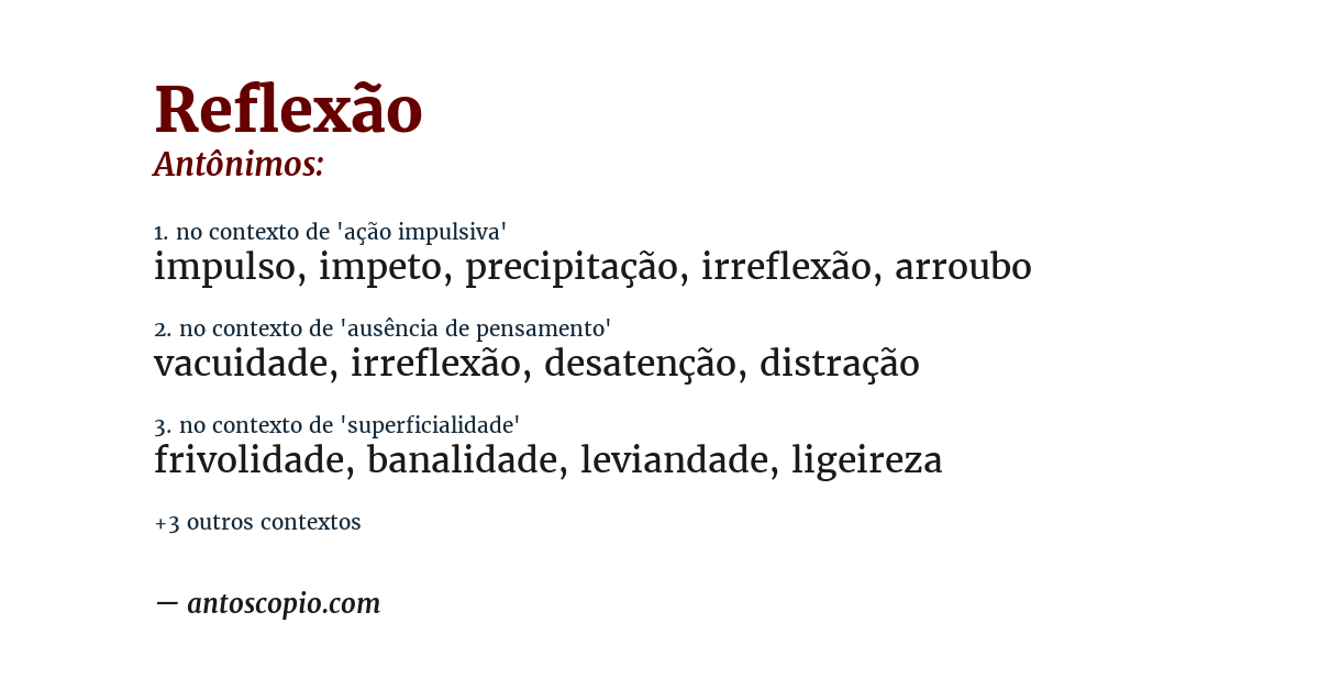 Antônimo de reflexão