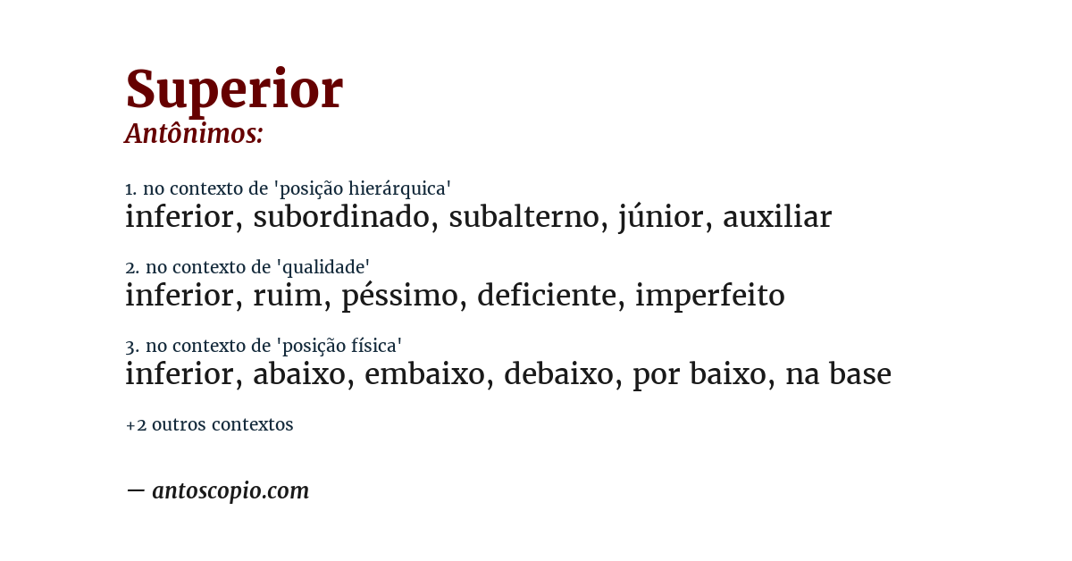 Antônimo de superior