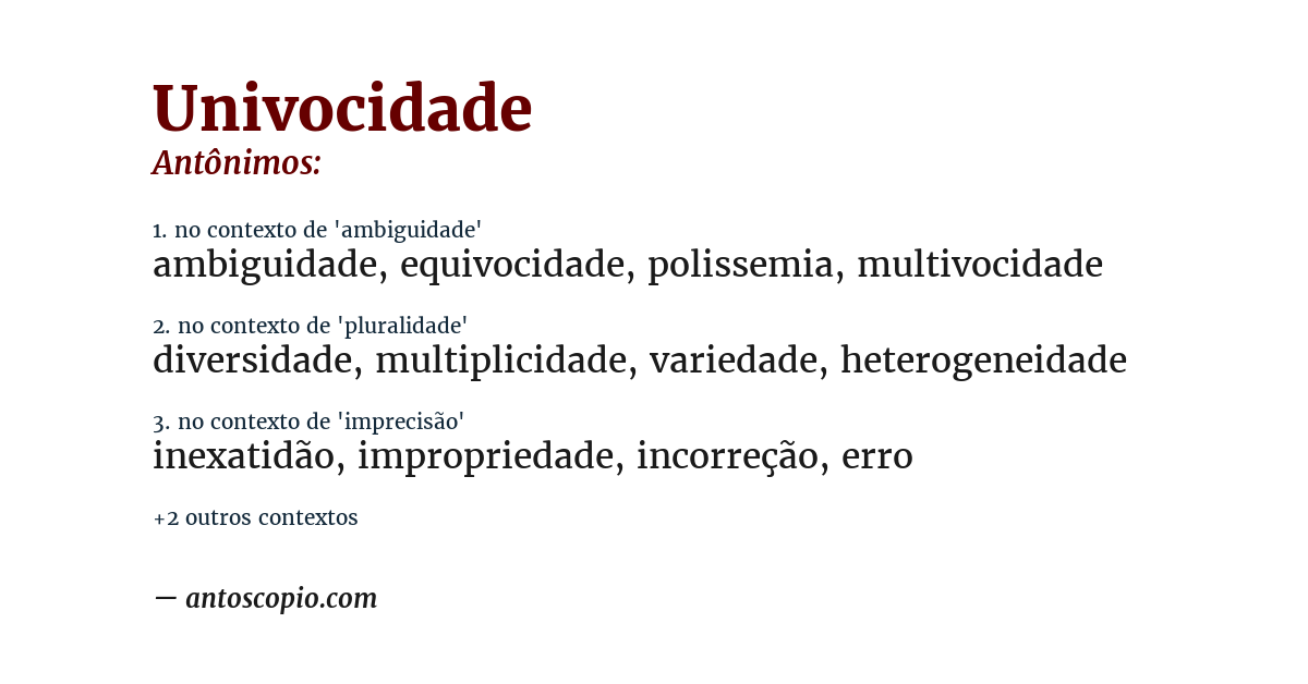 Antônimo de univocidade