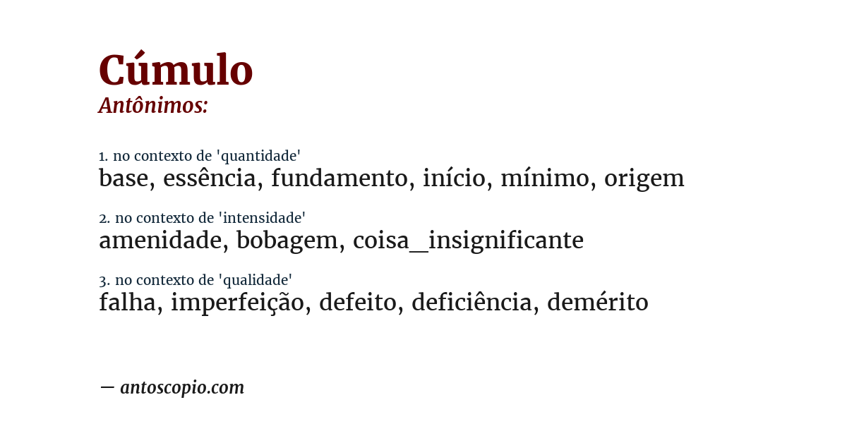 Antônimo de cúmulo