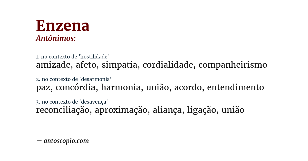 Antônimo de enzena
