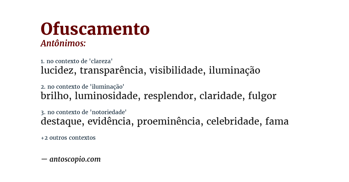 Antônimo de ofuscamento