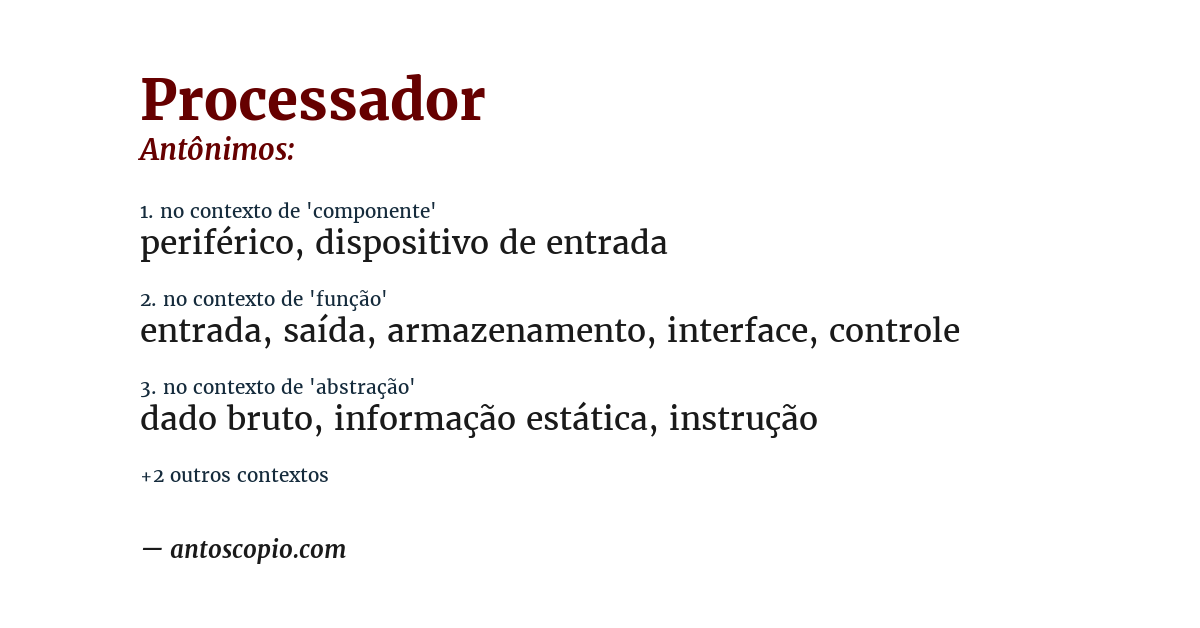 Antônimo de processador