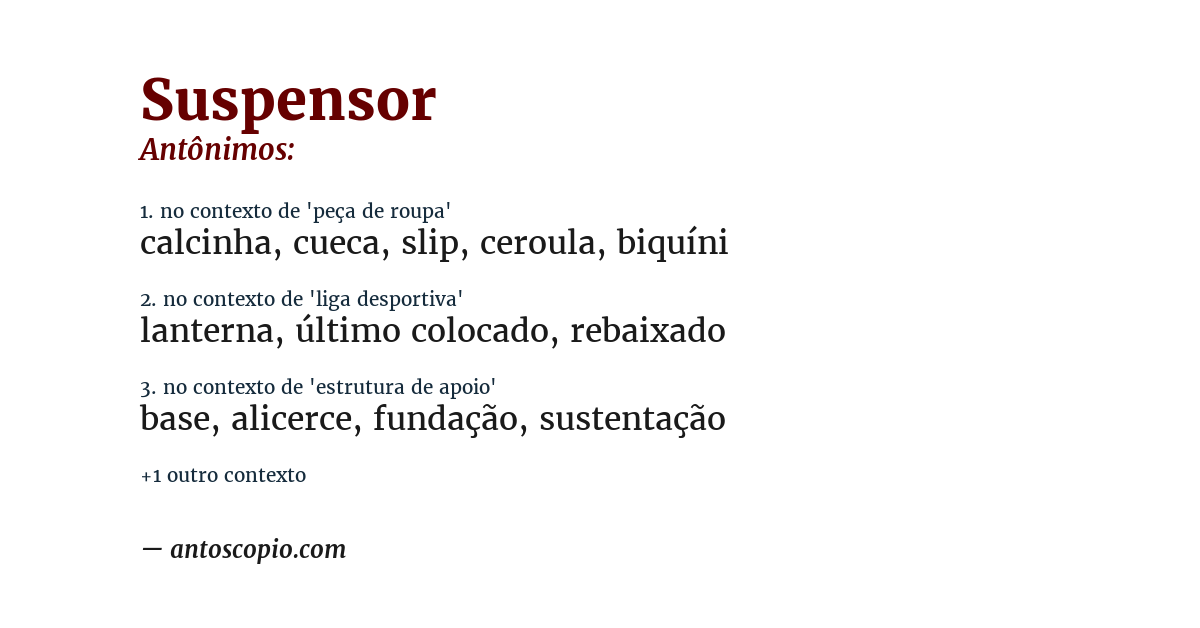 Antônimo de suspensor