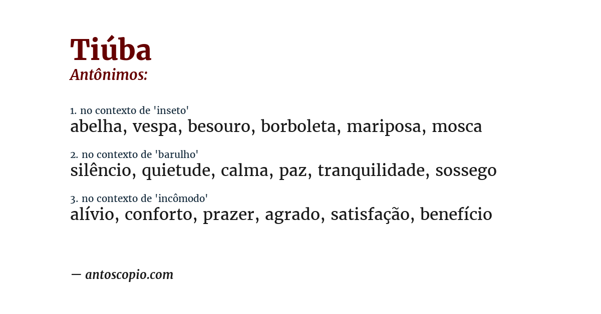 Antônimo de tiúba