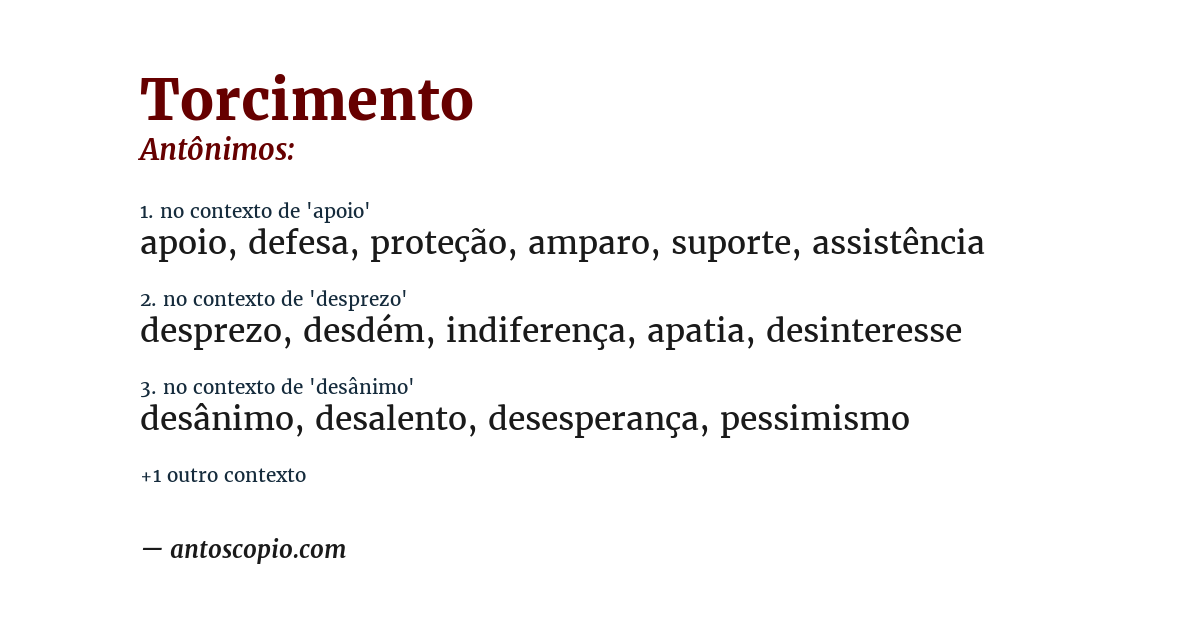 Antônimo de torcimento