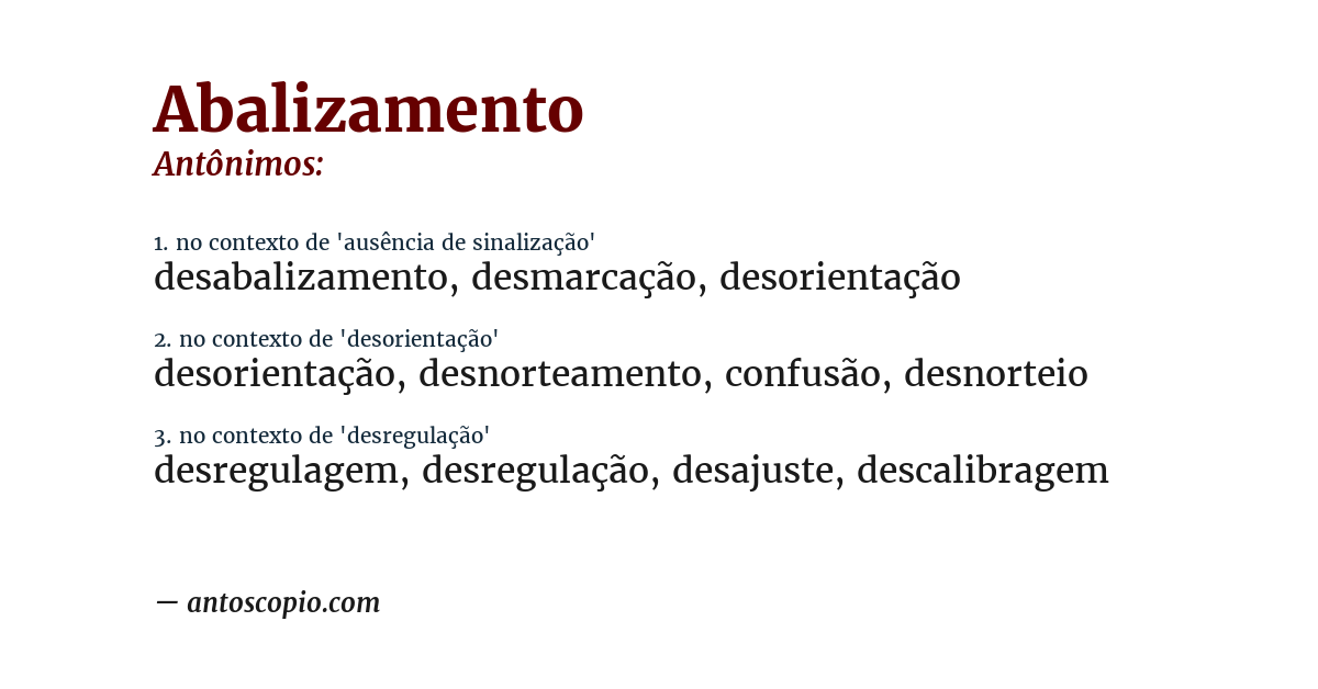 Antônimo de abalizamento