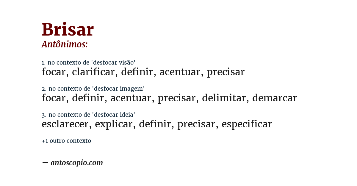 Antônimo de brisar